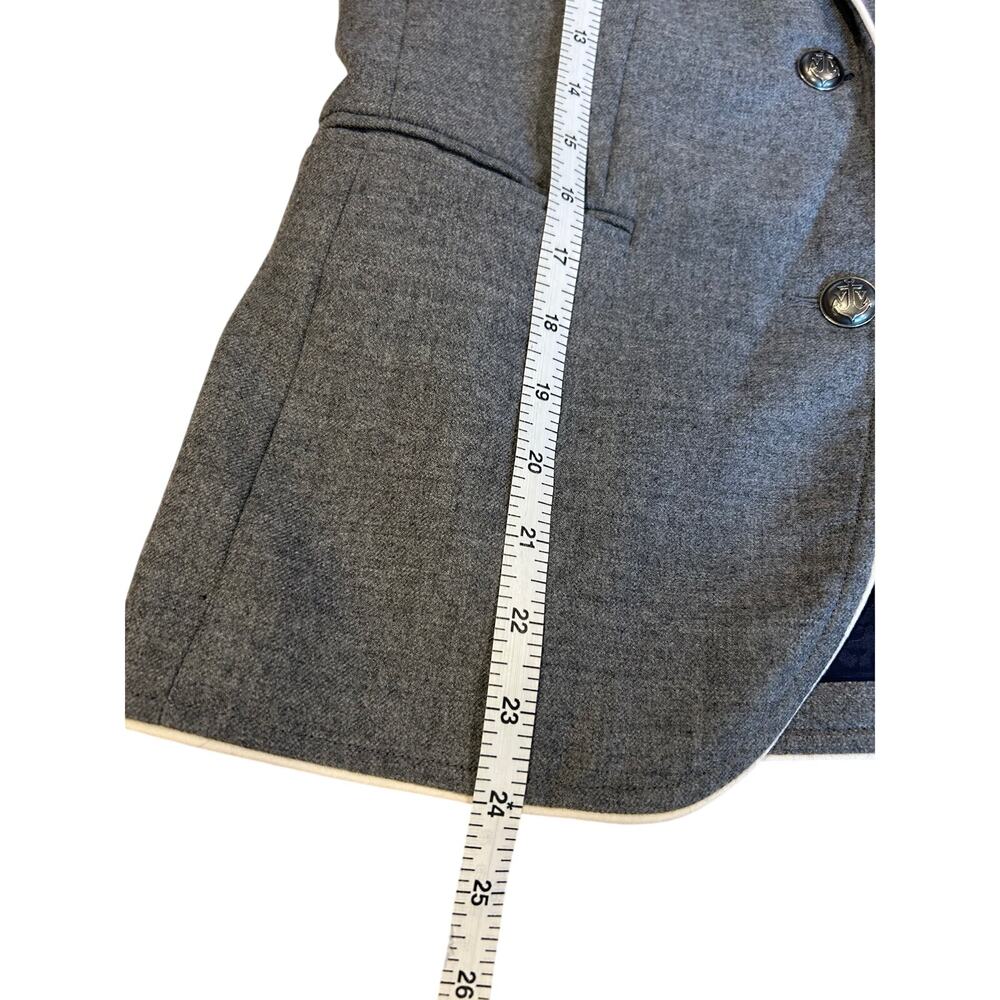 VINEYARD VINES Women's Wool Schoolboy Blazer Size 2 Gray Grey Preppy Twee - Picture 6 of 11
